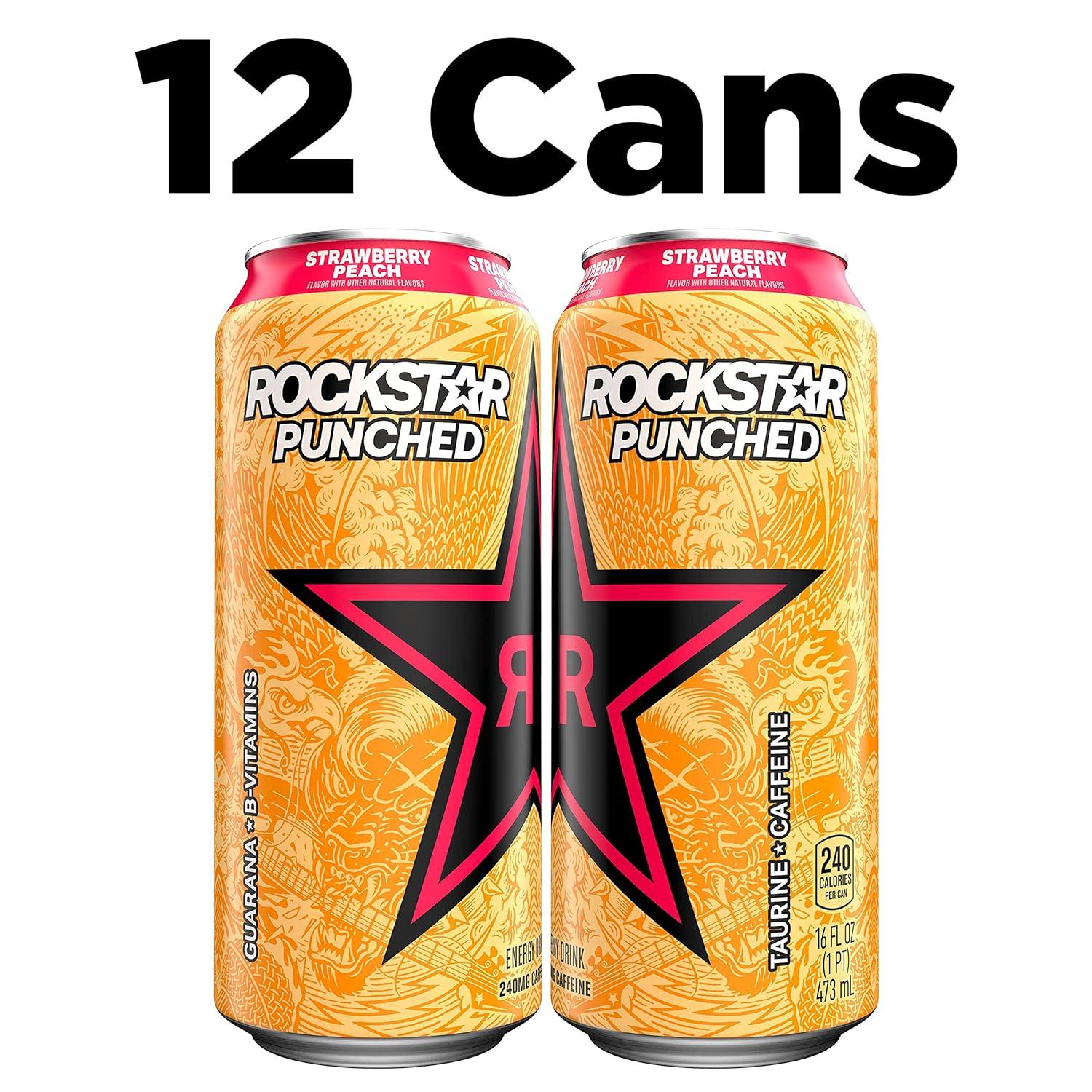 Rockstar Punched Energy Strawberry Peach