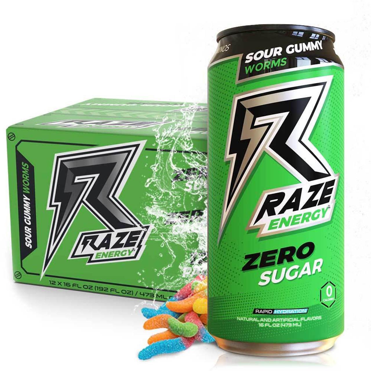 Raze Energy Sour Gummy Worms
