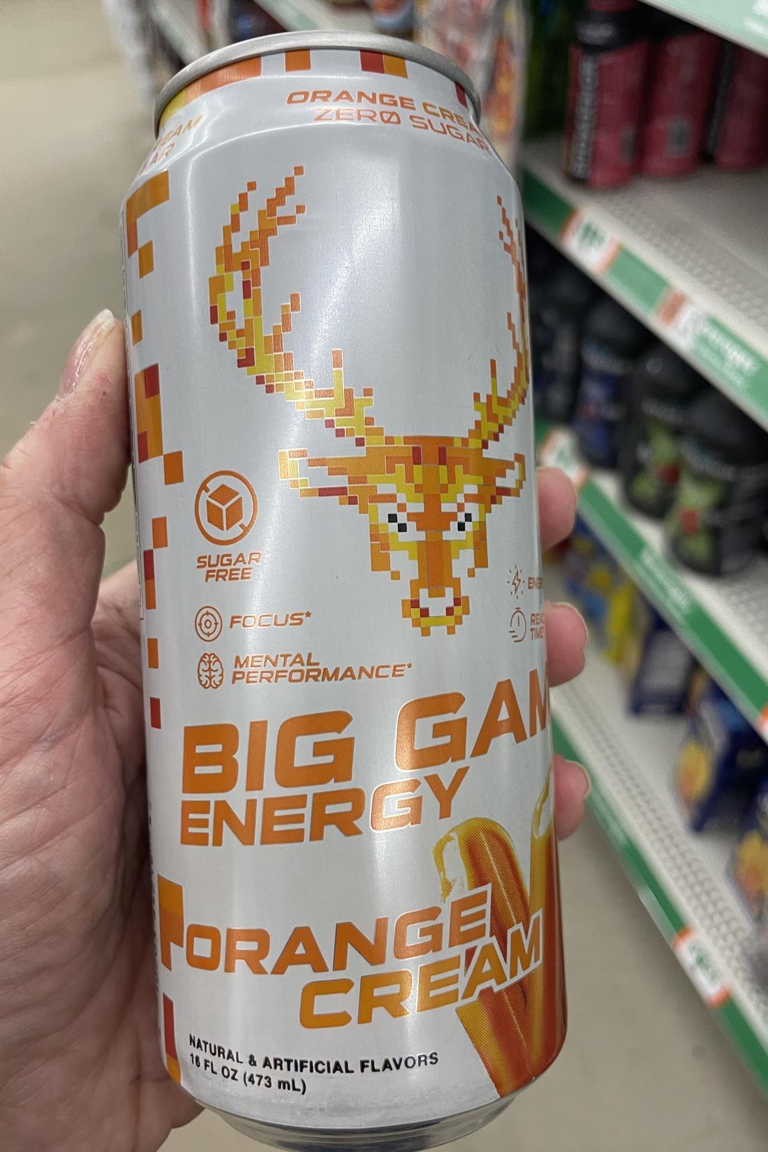 Bucked Up Big Game Energy Orange Cream can, front
