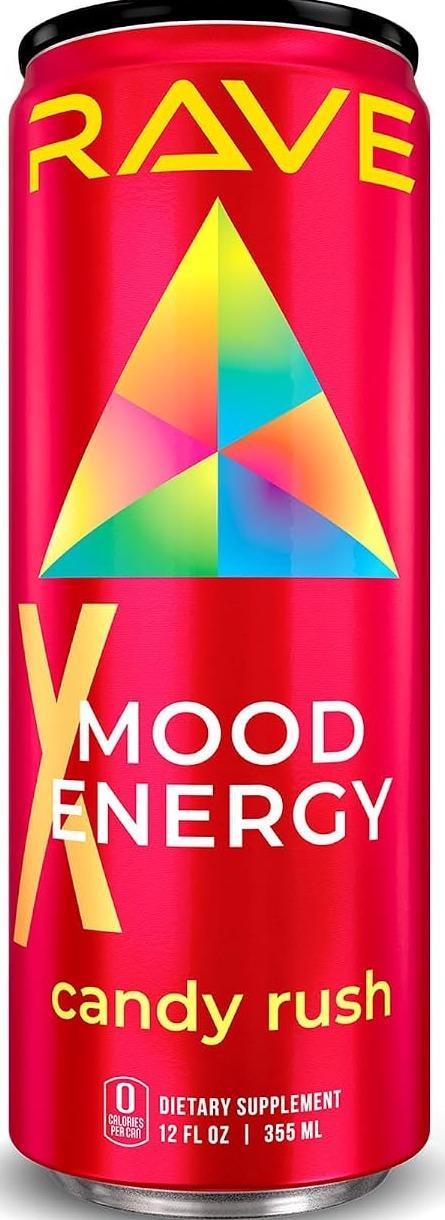 Xrave Mood Energy Candy Rush can, front
