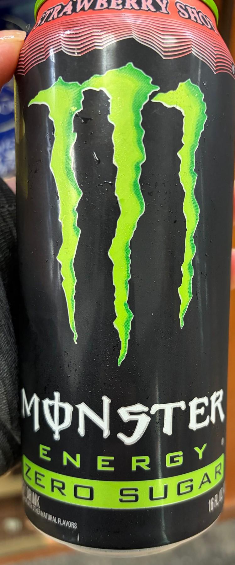 Monster Energy Zero Sugar Strawberry Shot can, front