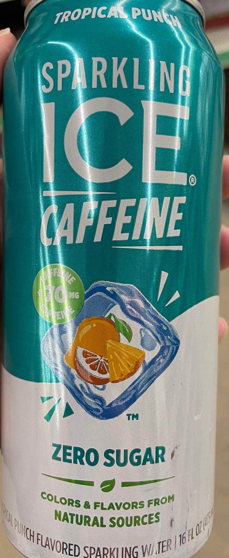Sparkling Ice Caffeine Tropical Punch can, front