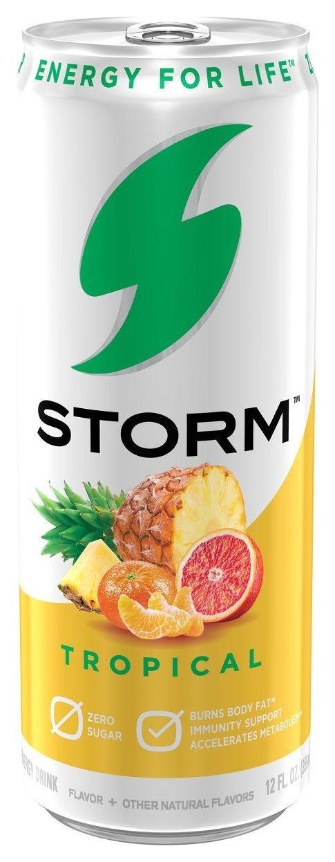 Storm Energy Tropical can, front