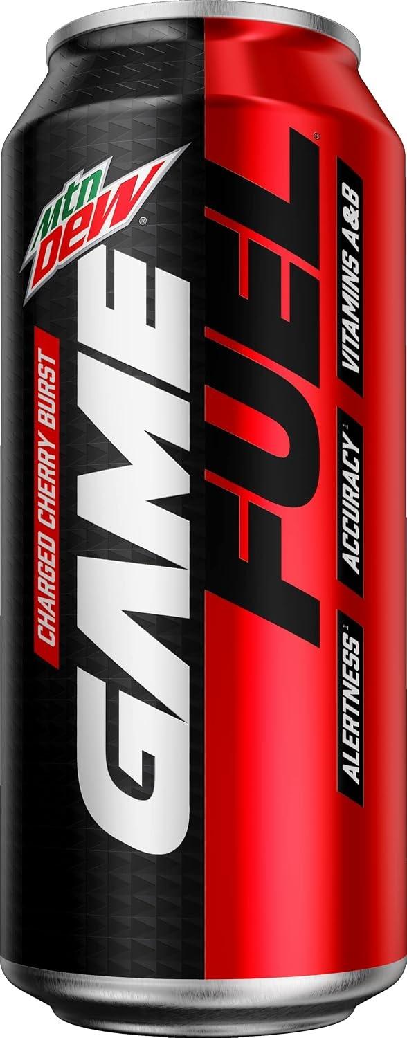 Mtn Dew Game Fuel Charged Cherry Burst can, front