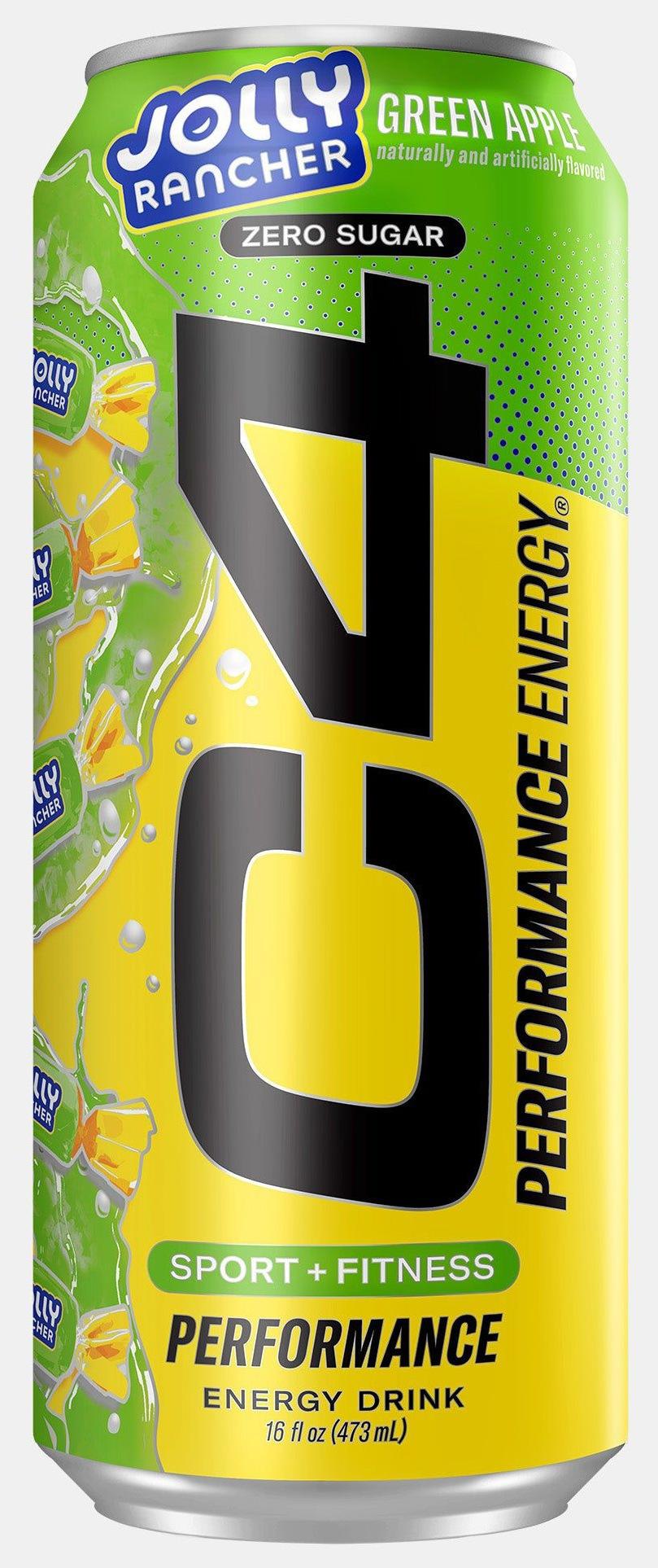 C4 Jolly Rancher Green Apple can, front