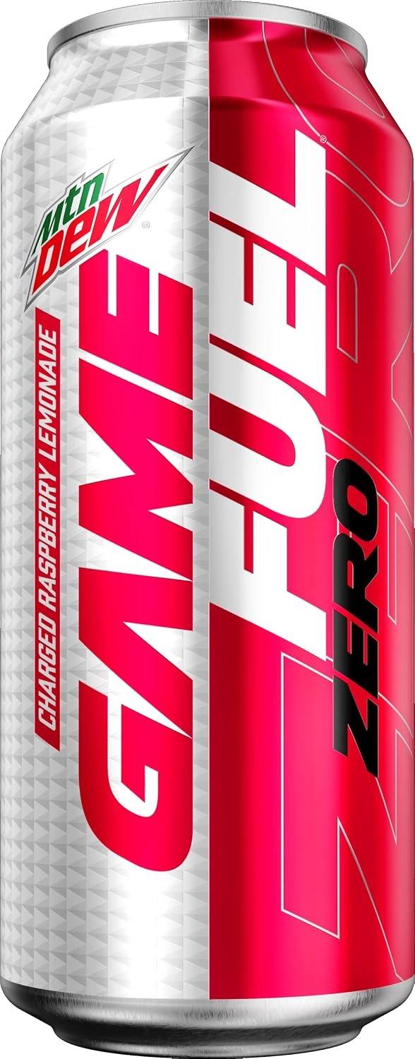 Mtn Dew Game Fuel Zero Charged Raspberry Lemonade can, front