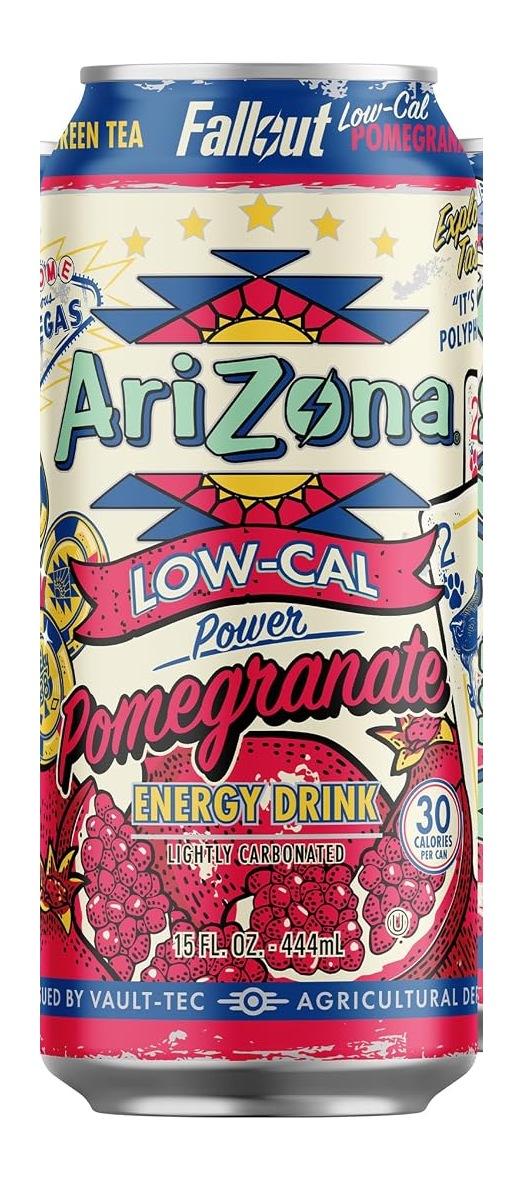 AriZona x Fallout Energy Low-Cal Pomegranate 15 fl oz can, front