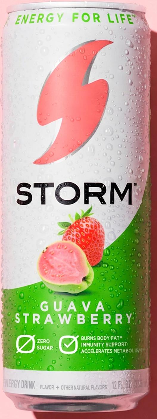 Storm Energy Guava Strawberry can, front