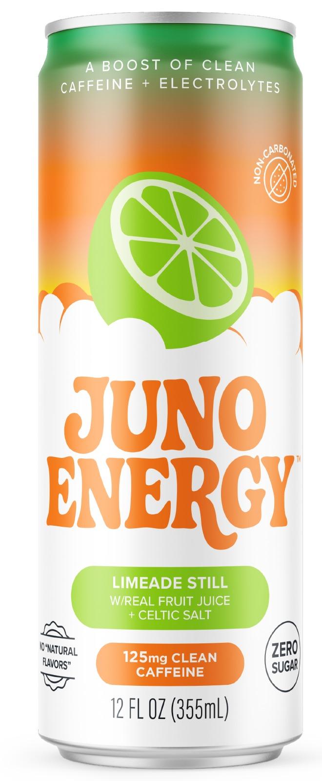 Juno Energy Limeade Still 12 fl oz can, front