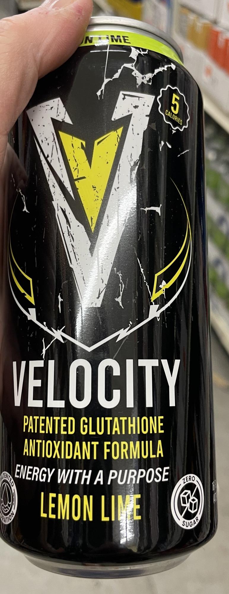 Velocity Lemon Lime can, front