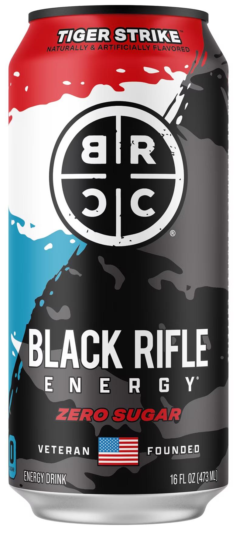 Black Rifle Tiger Strike can, front