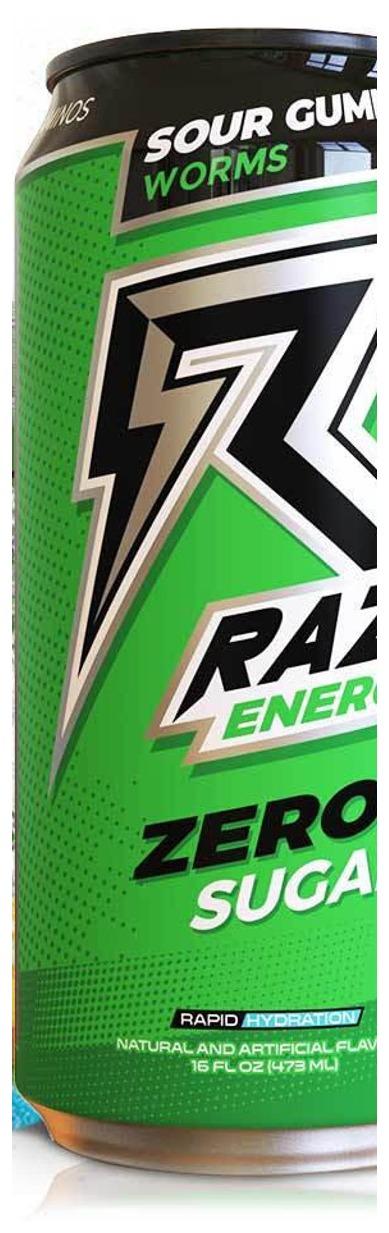 Raze Energy Sour Gummy Worms