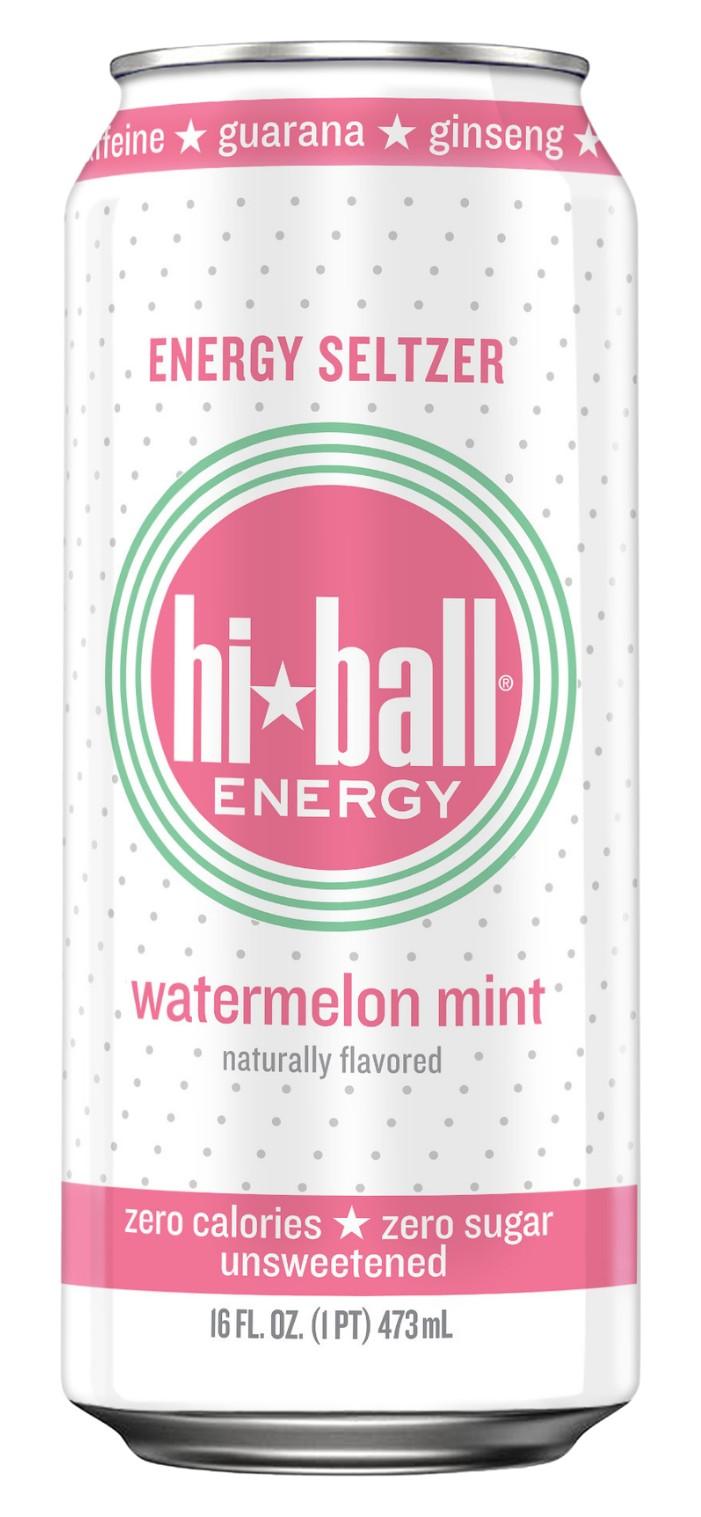 Hiball Energy Watermelon Mint can, front