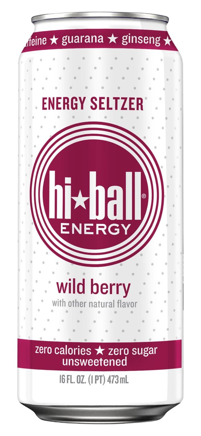 Hiball Energy Wild Berry can, front