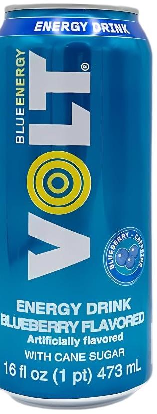 VOLT Blue Energy Blueberry can, front