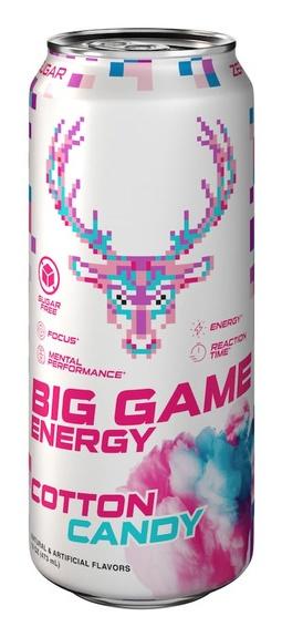 Bucked Up Big Game Energy Cotton Candy can, front