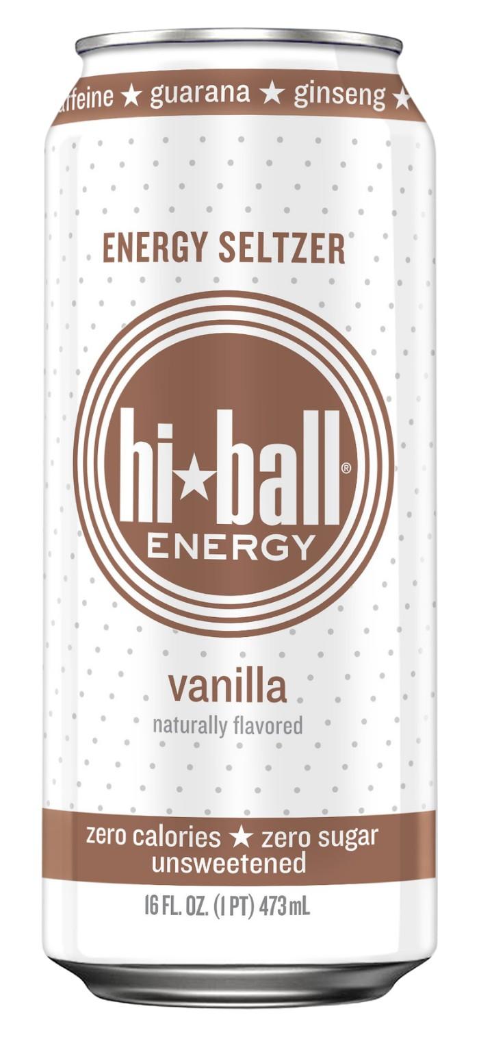 Hiball Energy Vanilla can, front