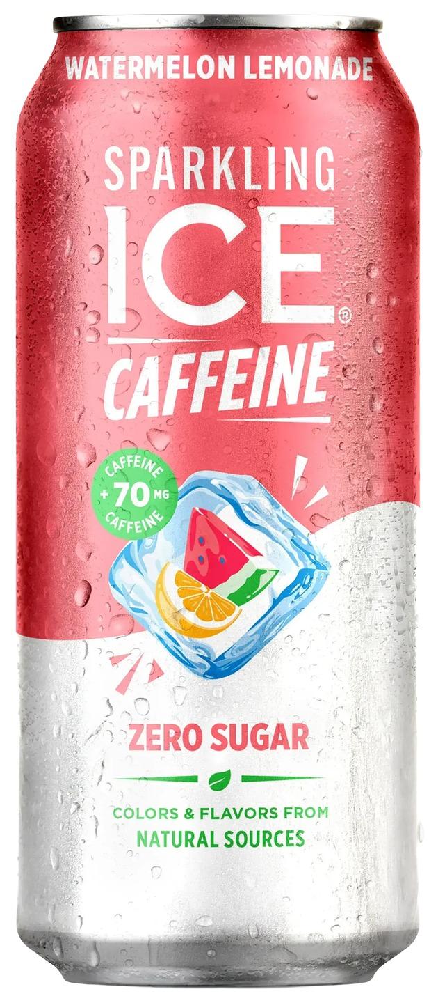 Sparkling Ice Caffeine watermelon lemonade can, front