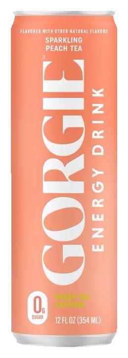 Gorgie Sparkling Peach Tea can, front