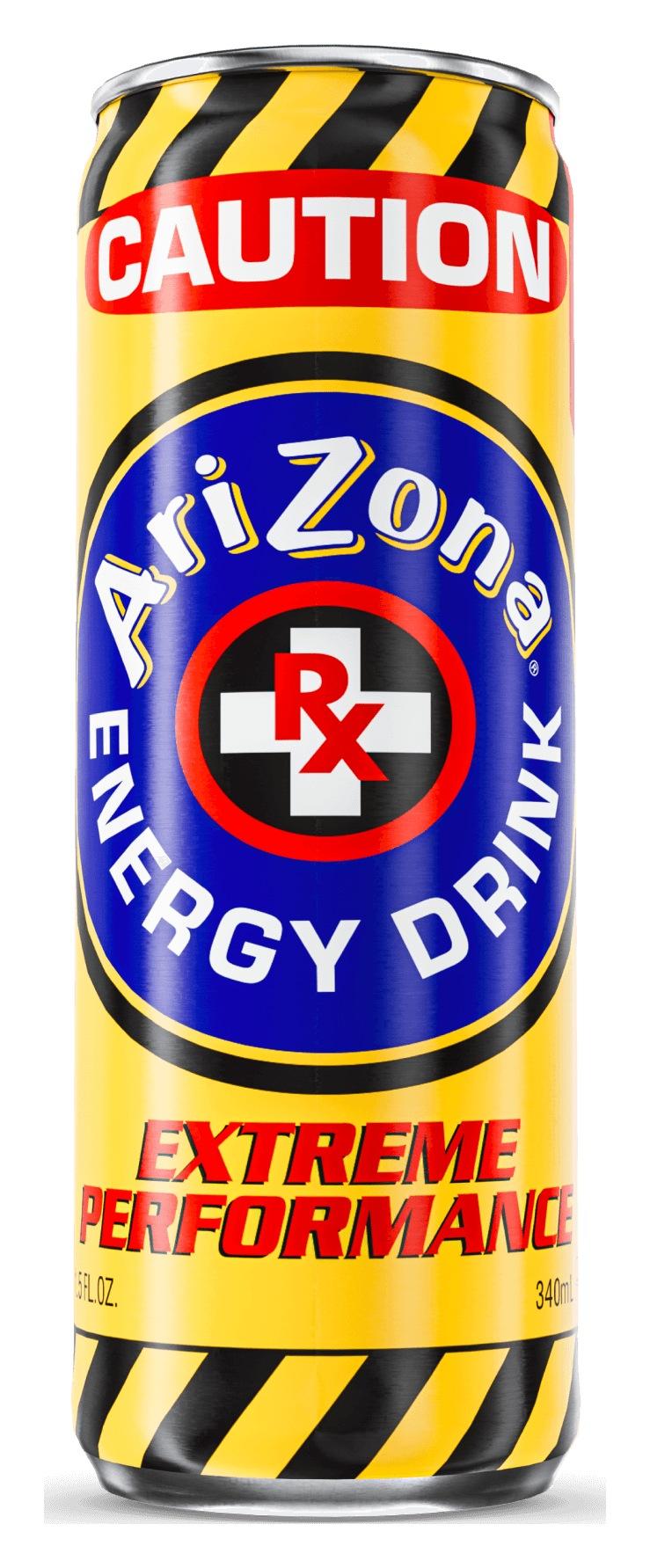 AriZona RX Energy Caution Extreme Performance 11.5 fl oz slim can, front