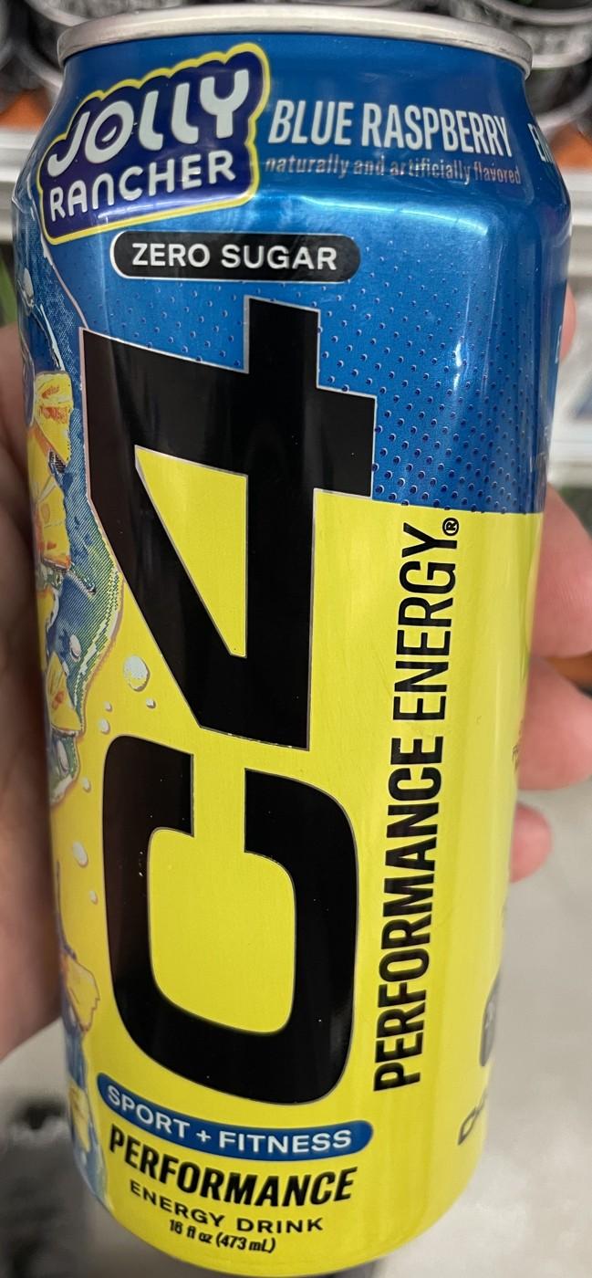 C4 Performance Energy Jolly Rancher Blue Raspberry can, front