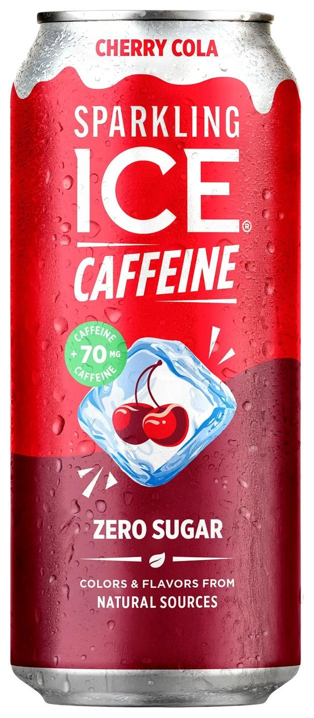 Sparkling Ice Caffeine cherry cola can, front
