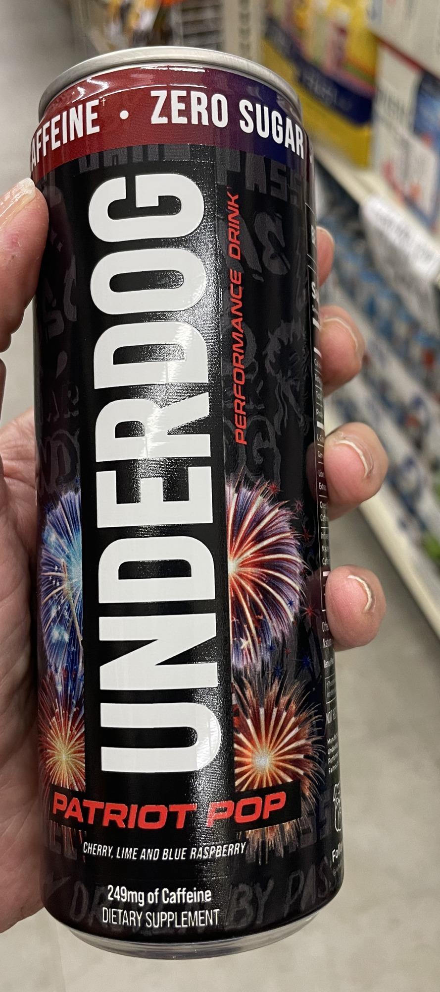 Underdog Patriot Pop can, front