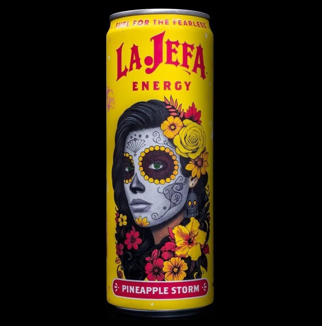 La Jefa Pineapple Storm can, front