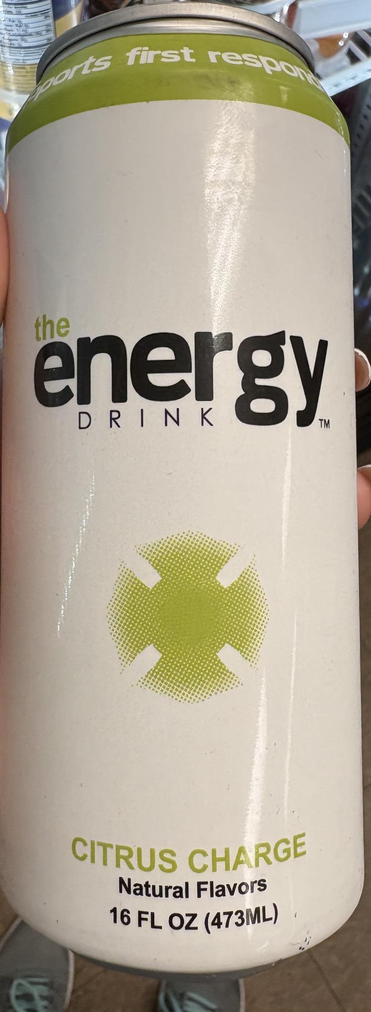 The Energy Drink Citrus Charge can, front