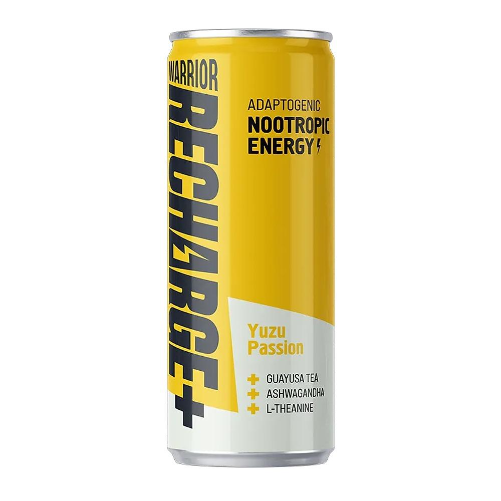 Warrior Recharge+ Yuzu Passion can, front