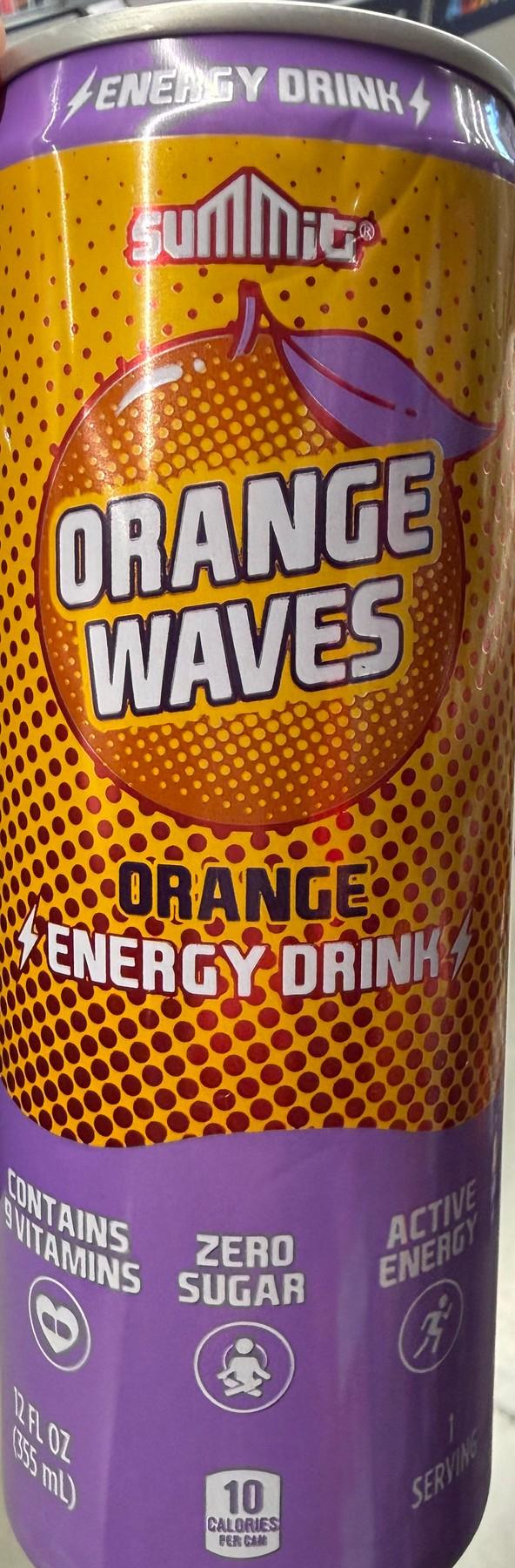 Summit Orange Waves can, front
