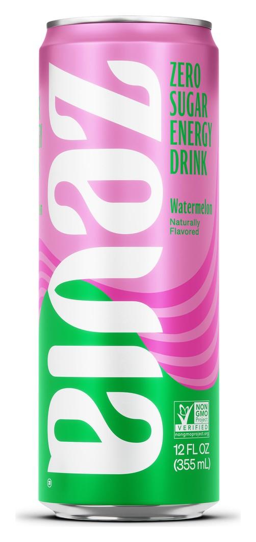 Zevia Energy Watermelon can, front