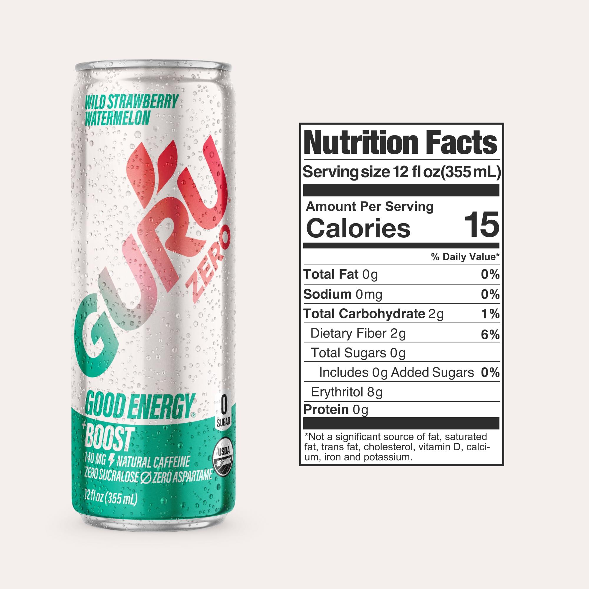 GURU Organic Wild Strawberry Watermelon Zero