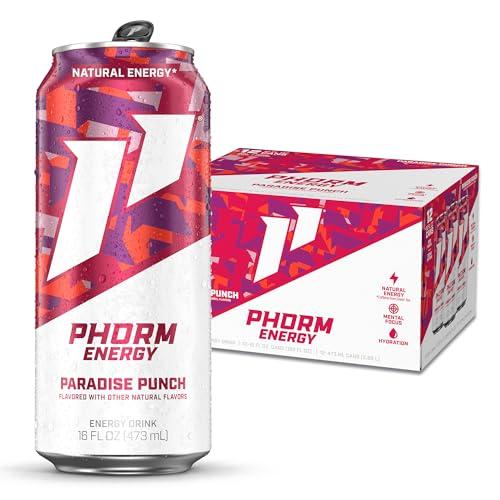 Phorm Energy Drink, Paradise Punch, Sugar Free, 16 oz 12 Pack