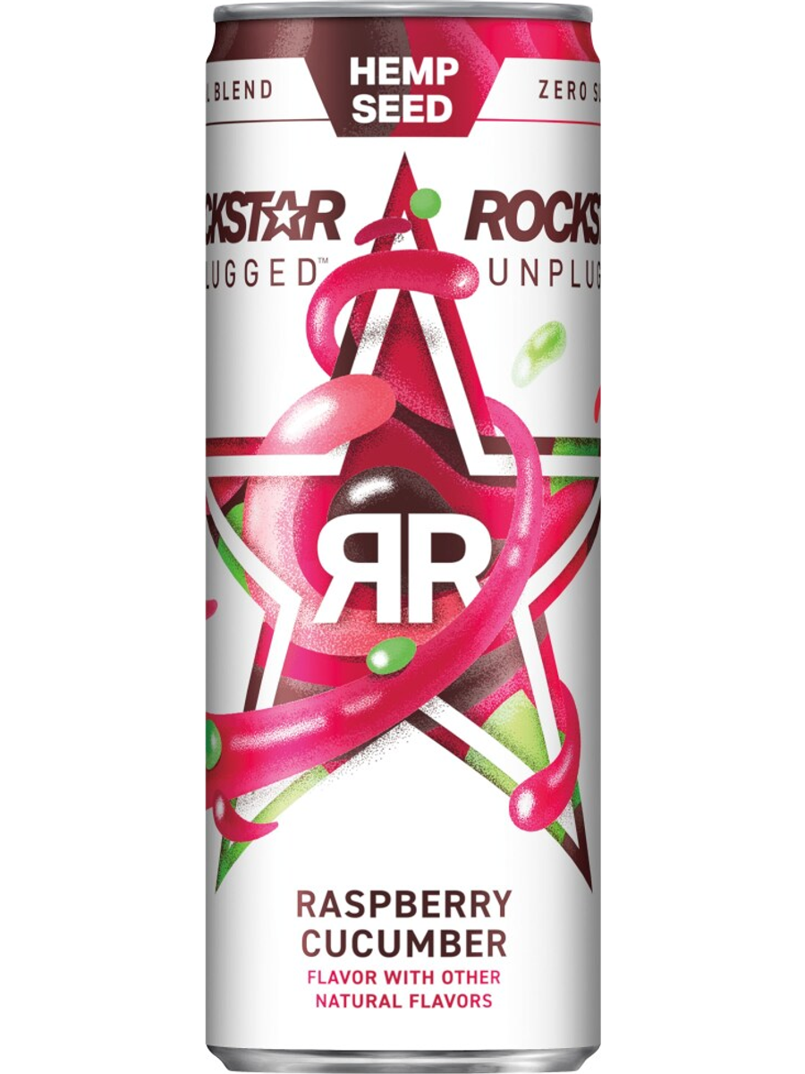 Rockstar Unplugged Raspberry Cucumber can