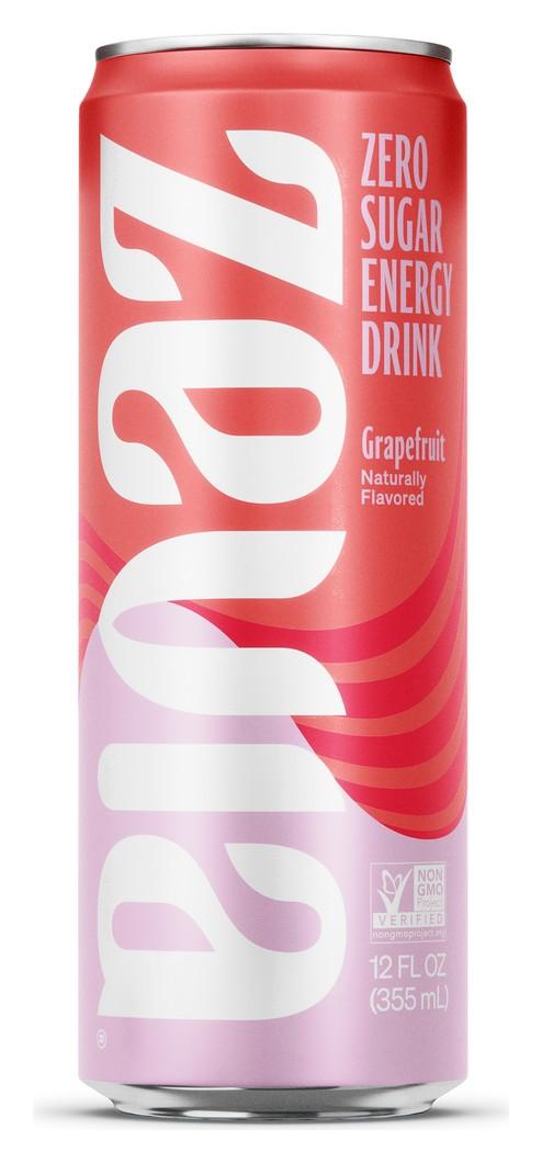 Zevia Energy Grapefruit can, front