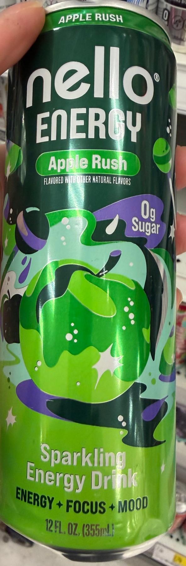 Nello Energy Apple Rush can, front