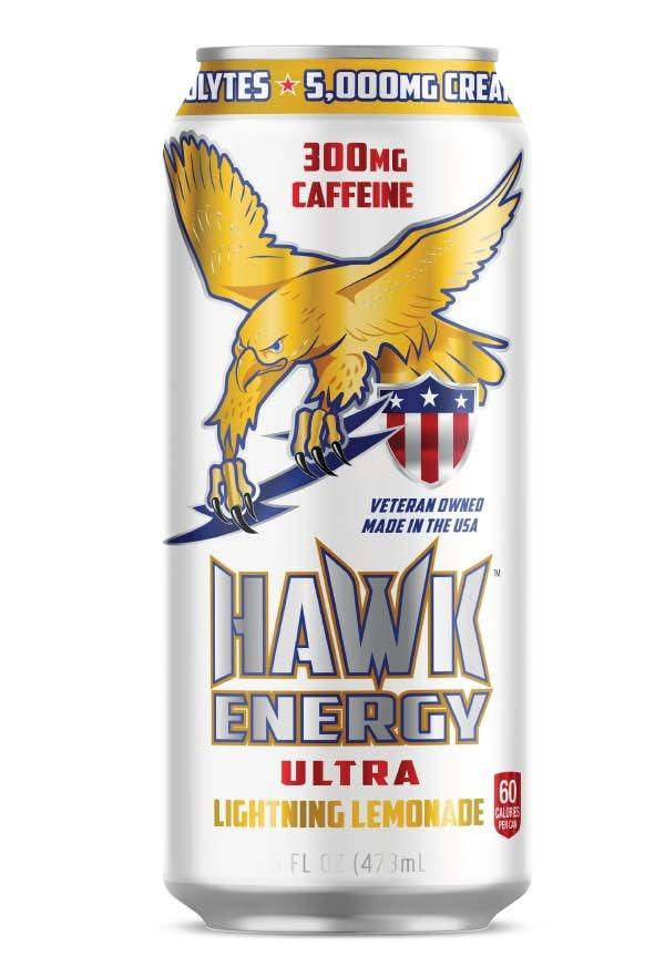 Hawk Energy Ultra Lightning Lemonade can, front