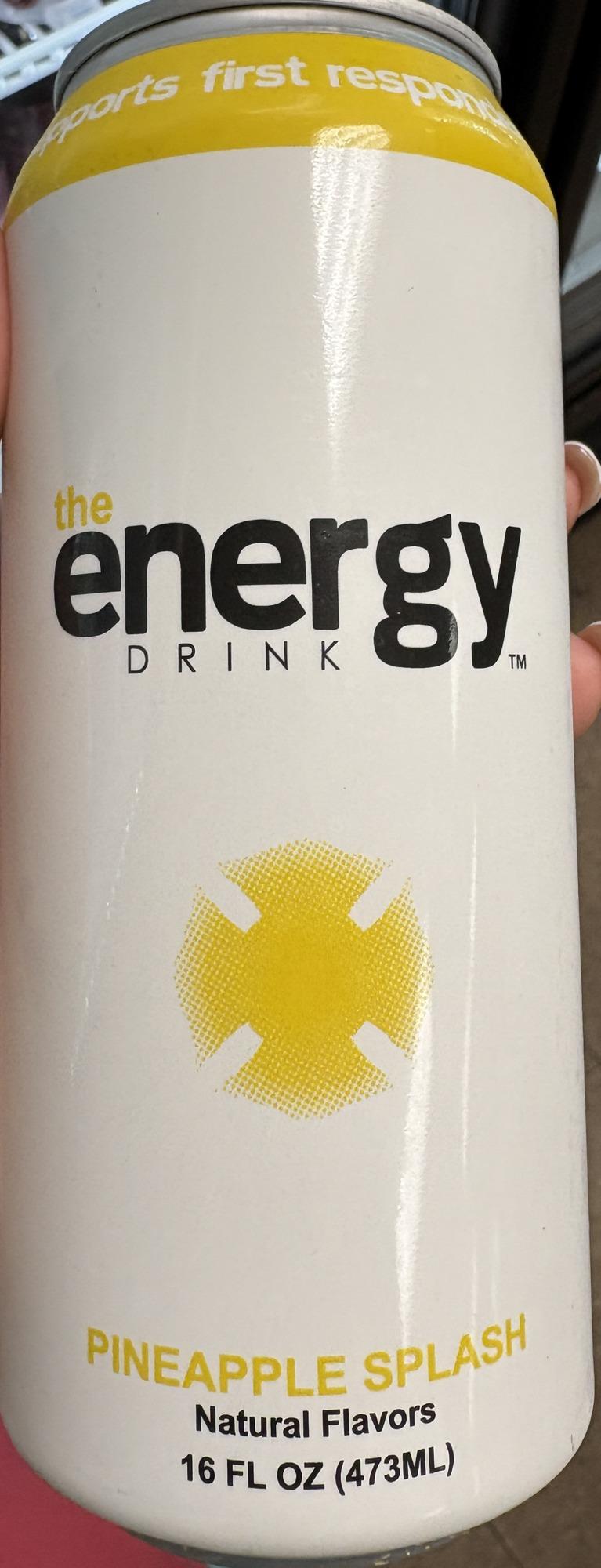 The Energy Drink Pineapple Splash can, front