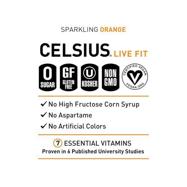Celsius Functional Sparkling Orange - Image 3