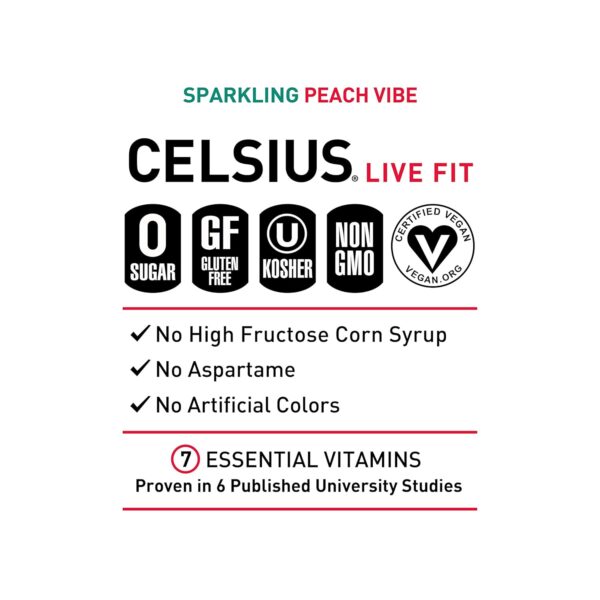 Celsius Functional Sparkling Peach Vibe - Image 2