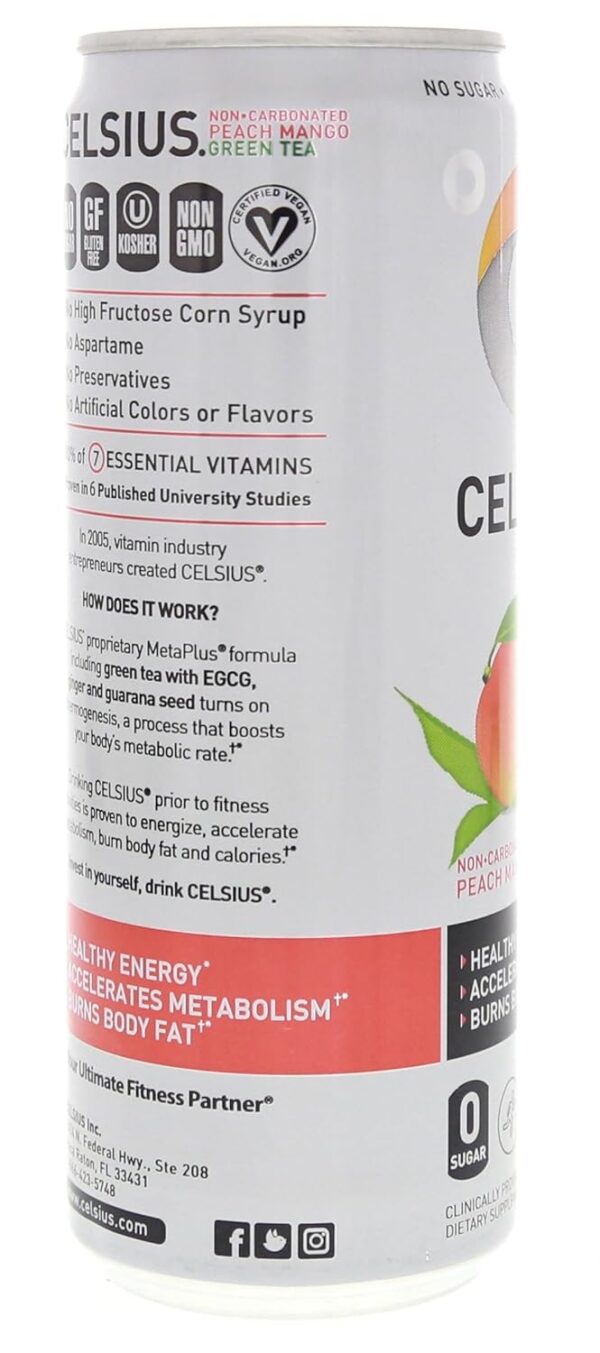 Celsius Fizz Free Peach Mango - Image 4