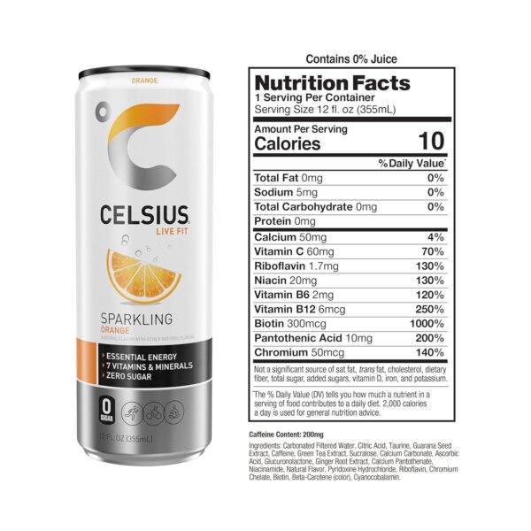 Celsius Functional Sparkling Orange - Image 4