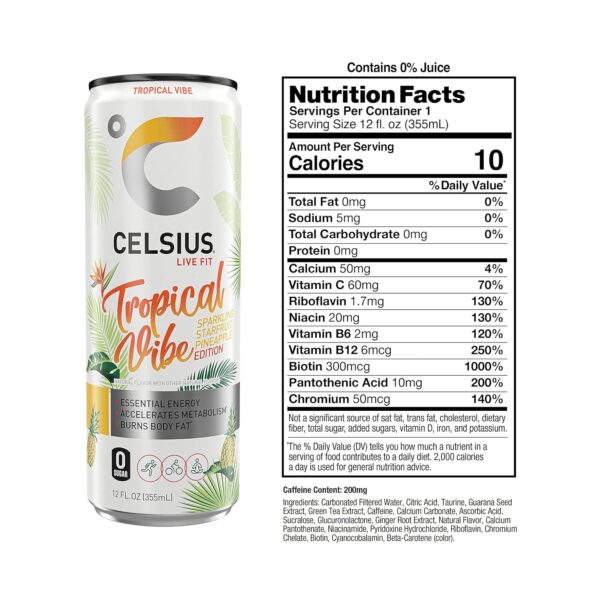 Celsius Essential Energy: Sparkling Tropical Vibe - Image 6