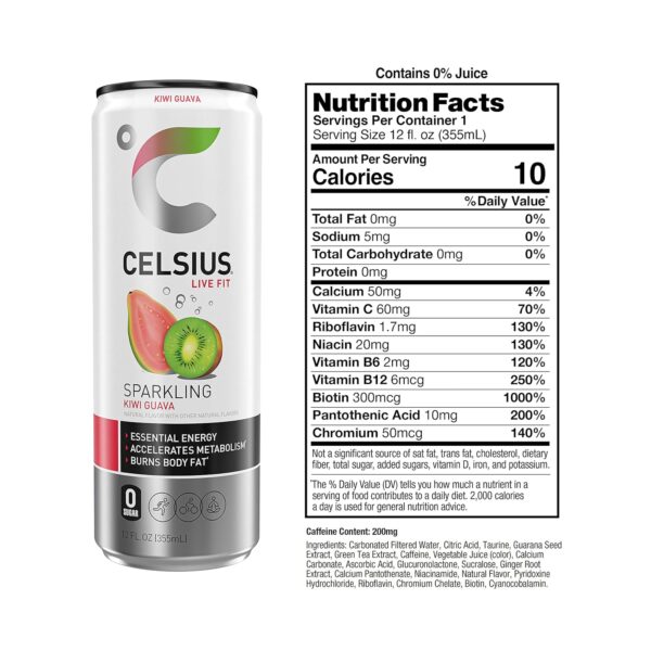 Celsius Functional Sparkling Kiwi Guava - Image 4