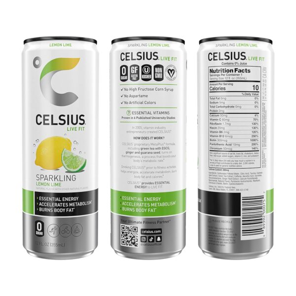 Celsius Functional Sparkling Lemon Lime - Image 6