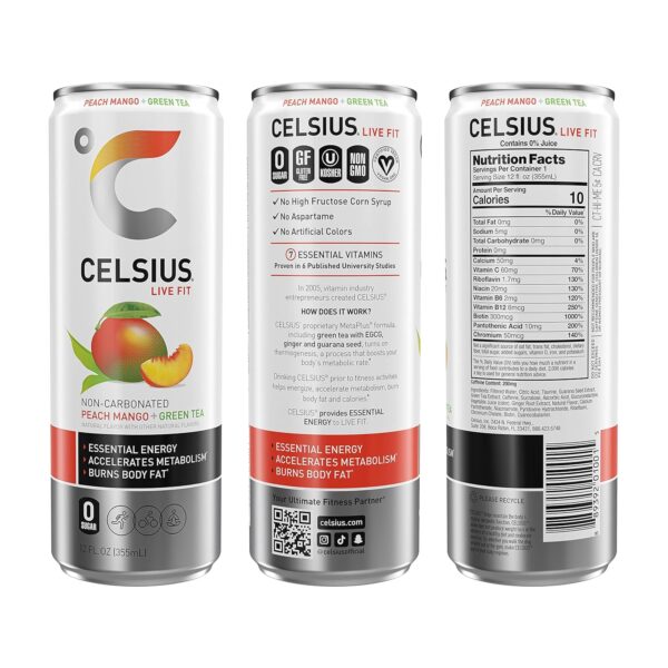 Celsius Fizz Free Peach Mango - Image 8