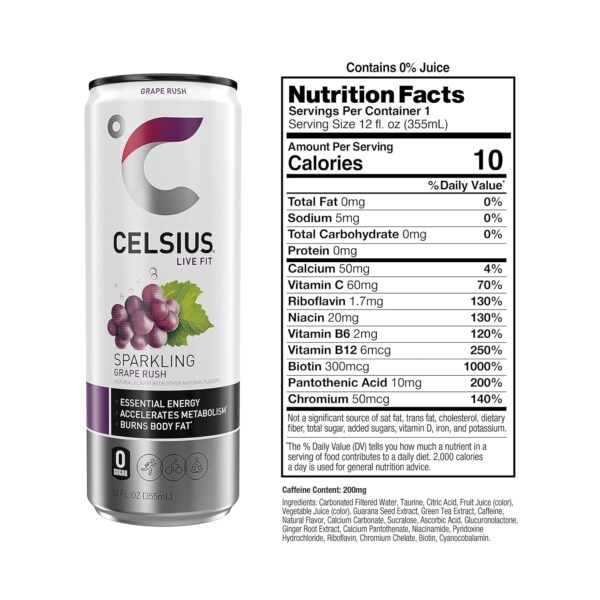 Celsius Functional Sparkling Grape Rush - Image 2