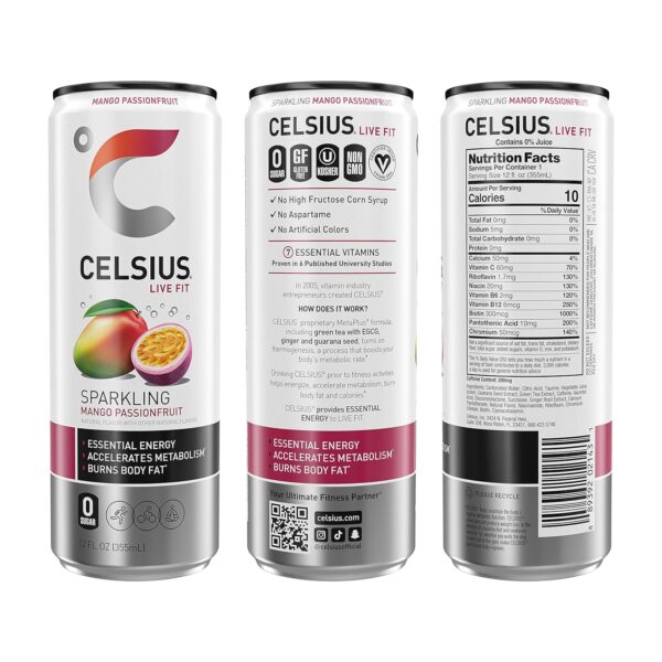 Celsius Functional Sparkling Mango Passionfruit - Image 2