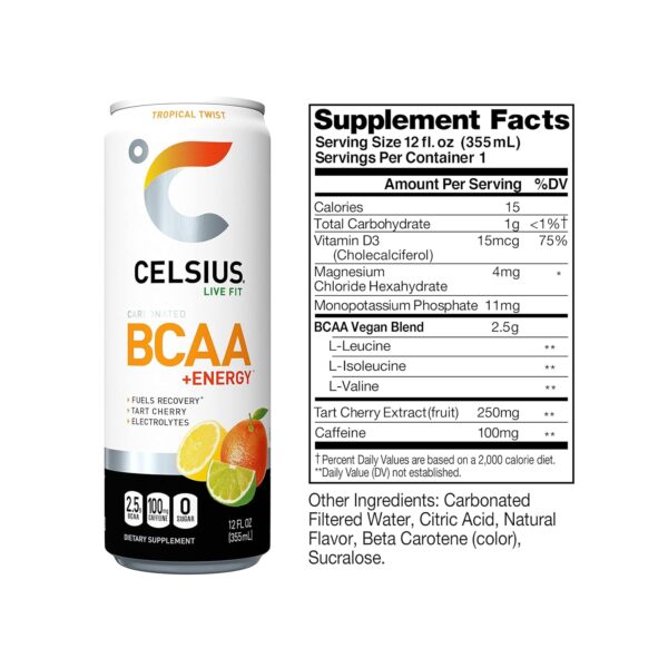 Celsius BCAA: Sparkling Tropical Twist - Image 5